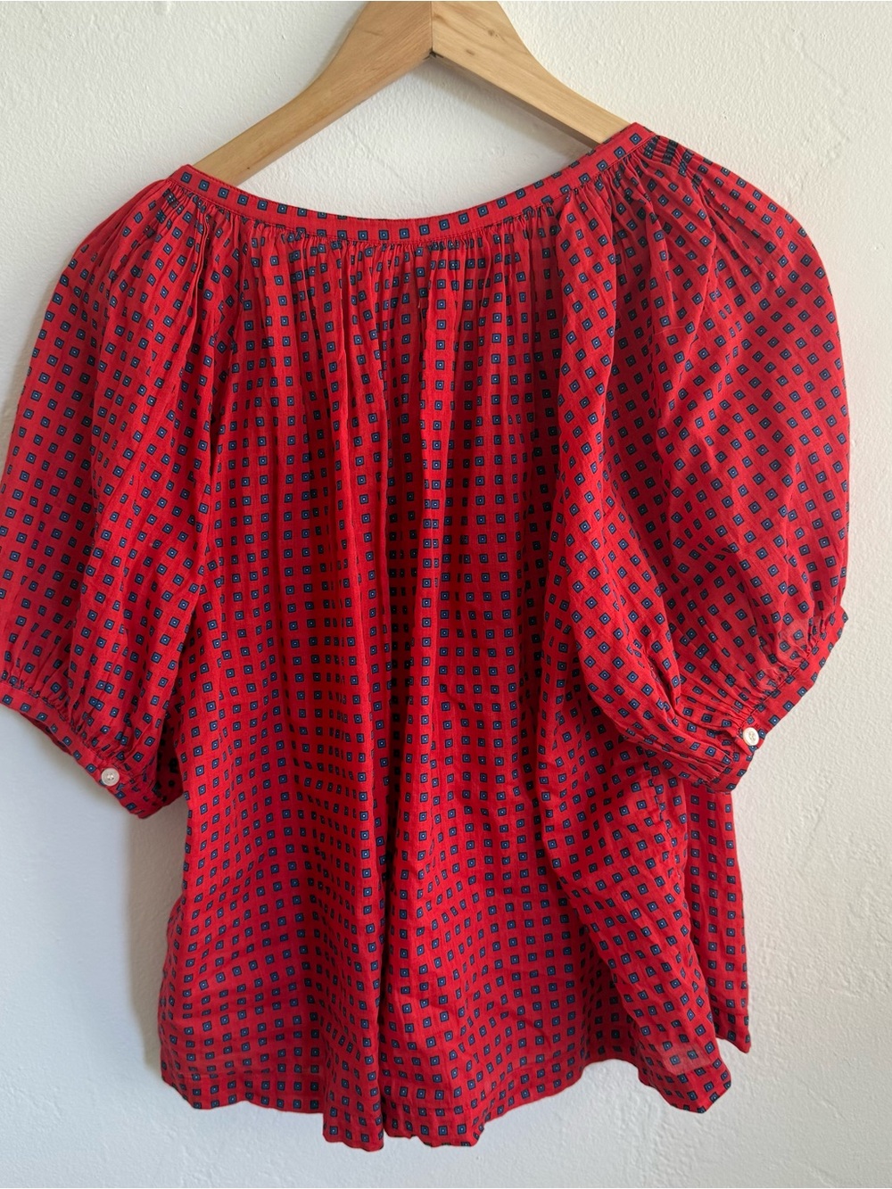 Gap x Doen red print blouse - Picture 7 of 9